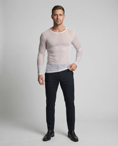Herren Netzshirt Langarm