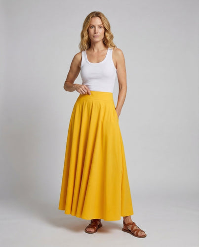 Damen Tellerrock Maxi Taschen