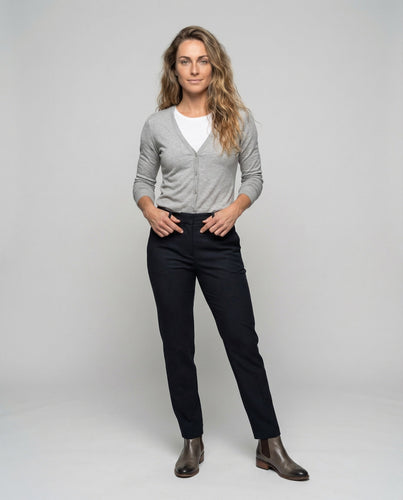 Damen Feinstrickjacke Tiefer V-Ausschnitt