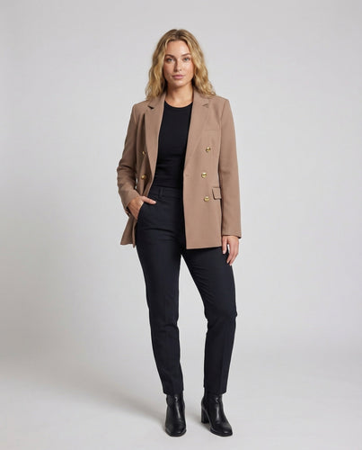 Damen Einreihiger Blazer Umschlagmanschetten