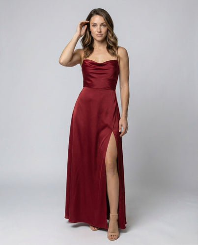 Elegantes Seiden-Maxikleid für Damen mit fließendem Schnitt für besondere Anlässe | Shopnory