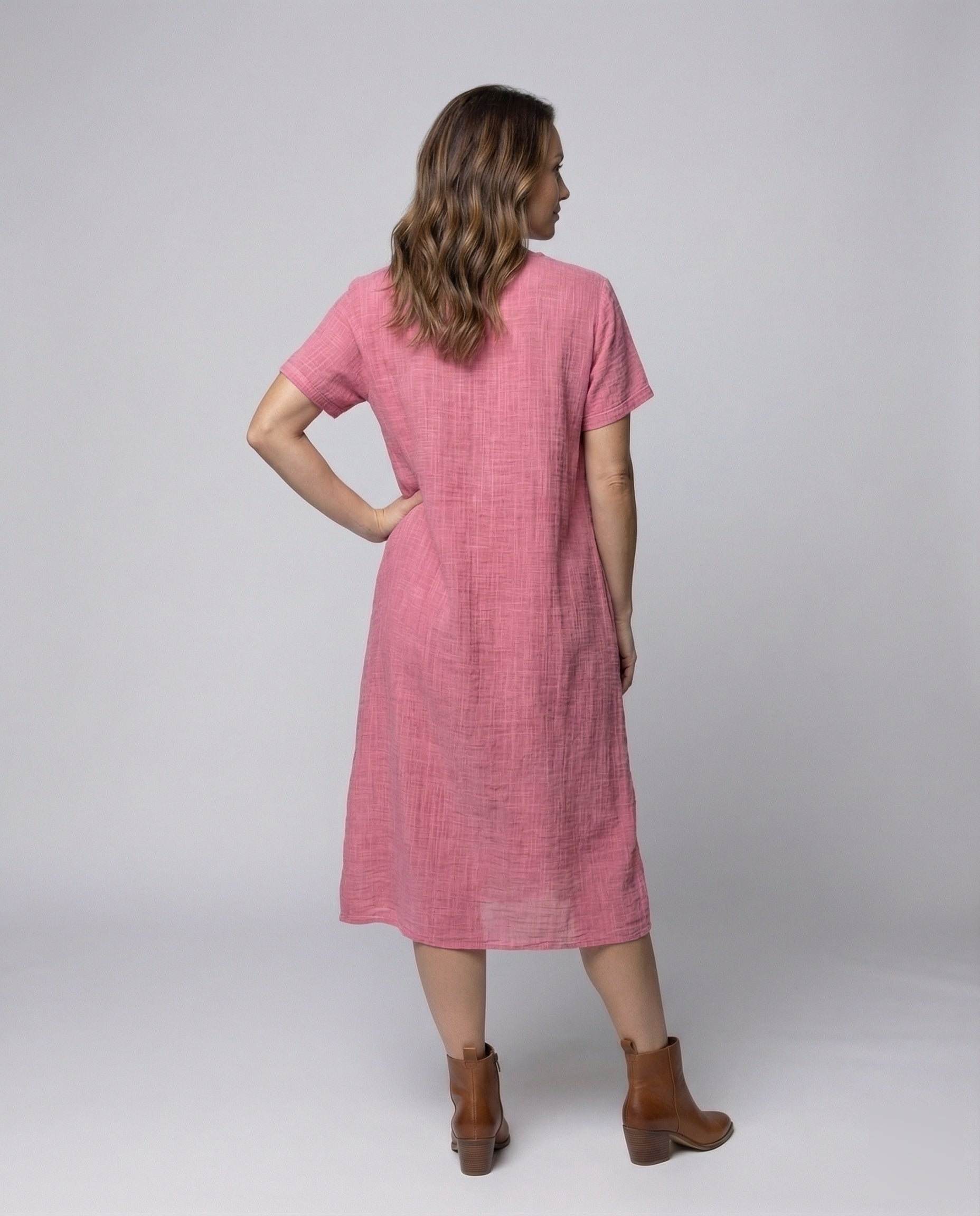 Damen Musselin-Maxikleid Lockerer Kaftan-Schnitt