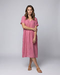 Damen Musselin-Maxikleid Lockerer Kaftan-Schnitt
