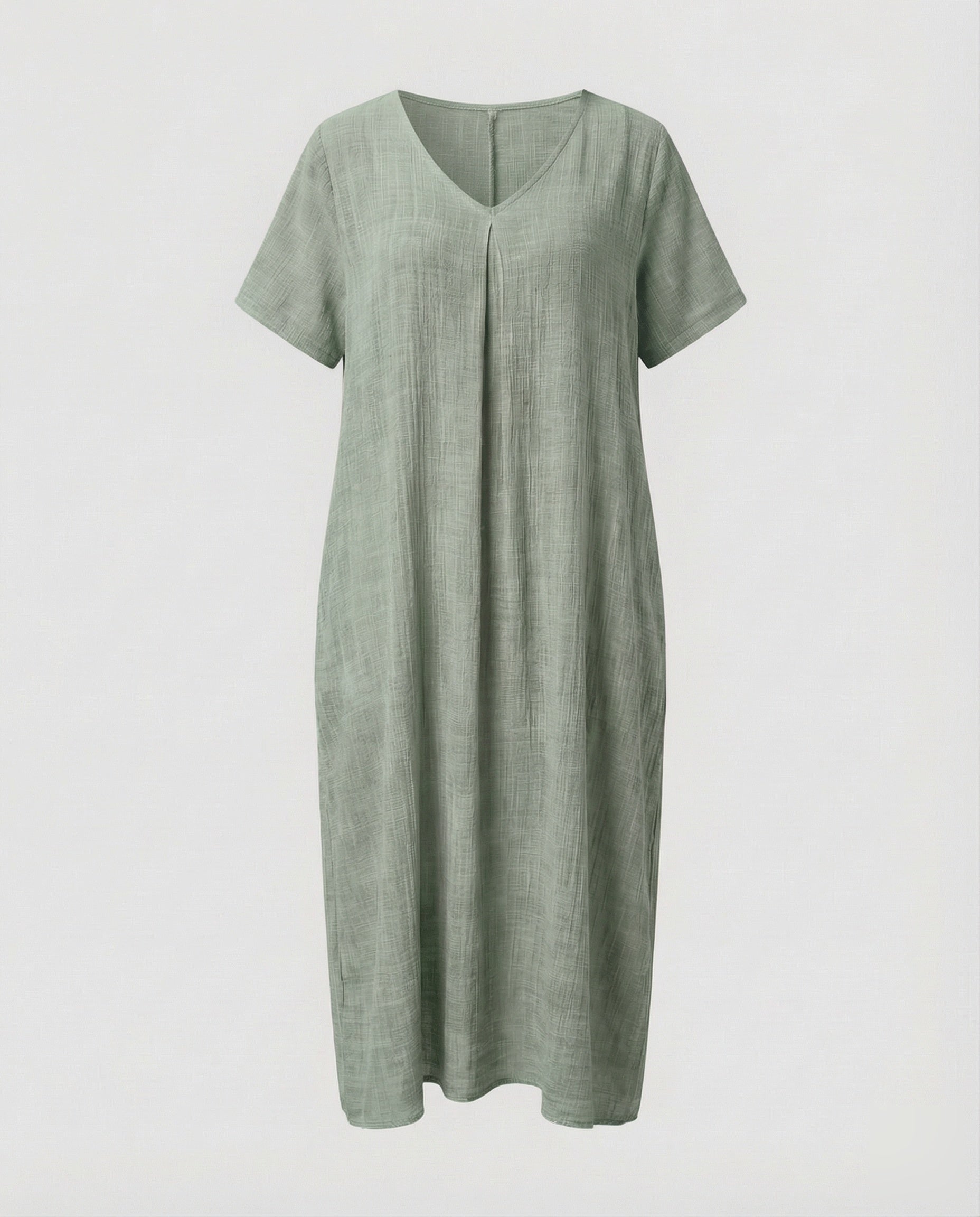 Damen Musselin-Maxikleid Lockerer Kaftan-Schnitt