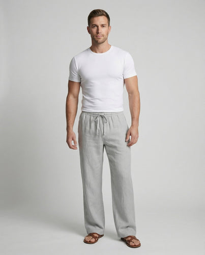 Herren lässige Leinen-Loungehose im Zen-Stil