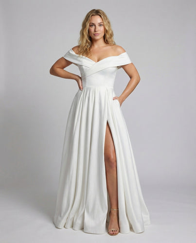 Damen schulterfreies drapiertes Abendkleid