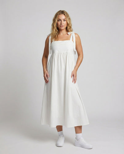 Damen luftiges Midi-Trägerkleid mit Schleifen