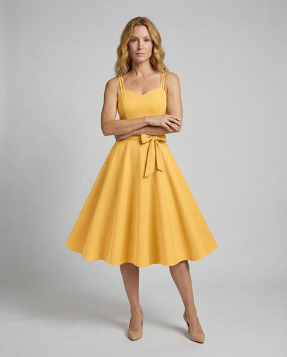 Damen Retro-Swingkleid mit Taillenschleife