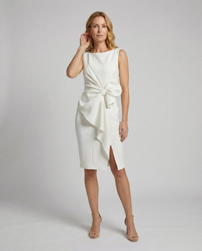 Damen tailliertes Cocktailkleid mit Schleifen-Applikation