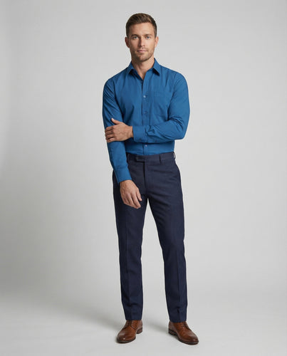 Herren bügelleichtes Stretch-Hemd in Slim-Fit