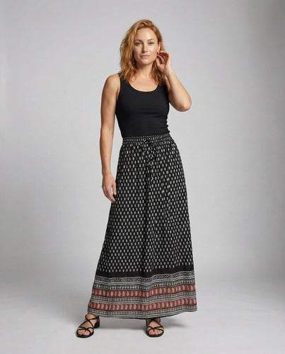 Damen bodenlanger Maxirock mit Leopardenmuster