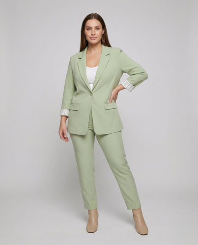 Damen dreiteiliges Tailleur-Set mit Longblazer