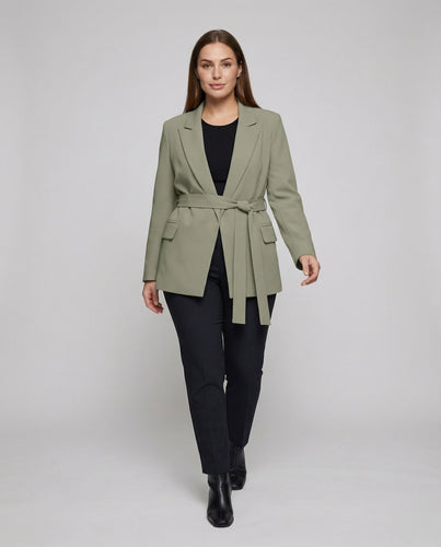 Damen klassischer Longblazer mit kastigem Schnitt
