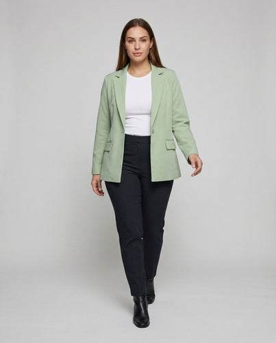 Damen Puristische Unstrukturierte Longblazer