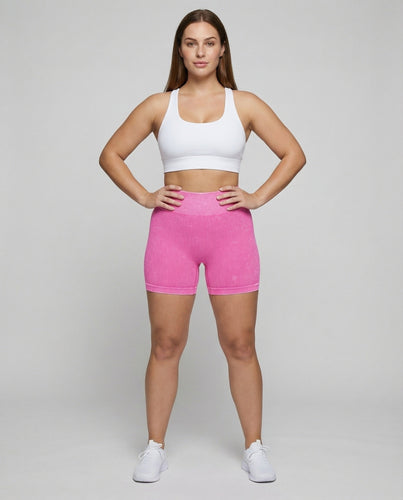 Damen nahtlose Hüftformer-Shorts mit Rippstruktur