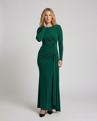 Damen Fließende Taillen-Twist Jersey-Abendkleid
