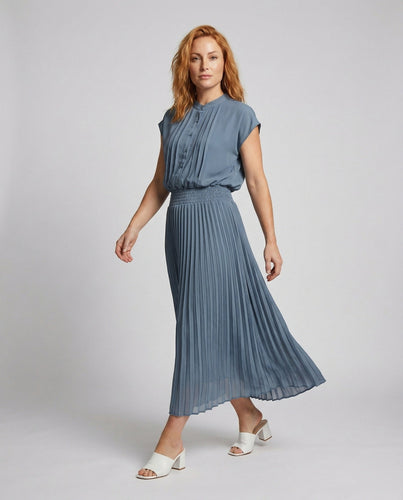 Damen Chiffon Zweiteiler mit Plisseerock