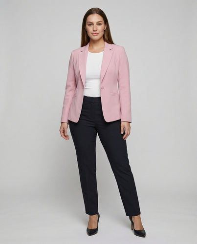 Damen nan taillierter Business-Blazer mit Reverskragen und Schulterpolstern Shopnory
