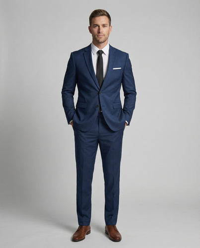 Herren nan eleganter Slimfit Anzug mit schmal geschnittenem Sakko und eng anliegender Hose aus feiner Twillqualität