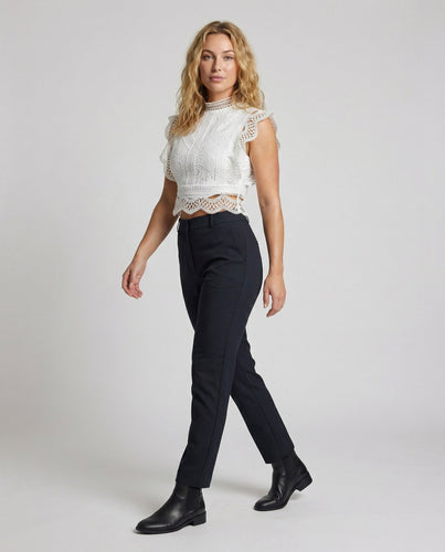 Damen Kurze Stehkragen Spitzen Spitzen-Cropped-Top