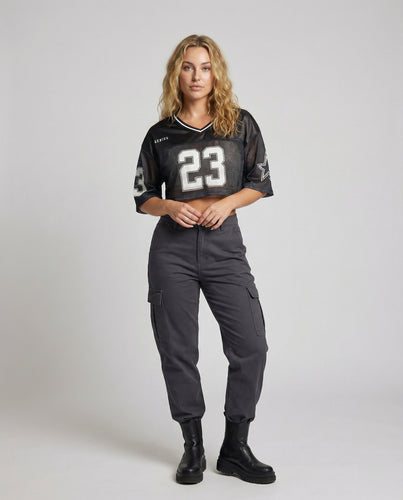 Damen Sportliche Mesh-Einsätze MischgewShopnorye Trikot-Cropped-Top
