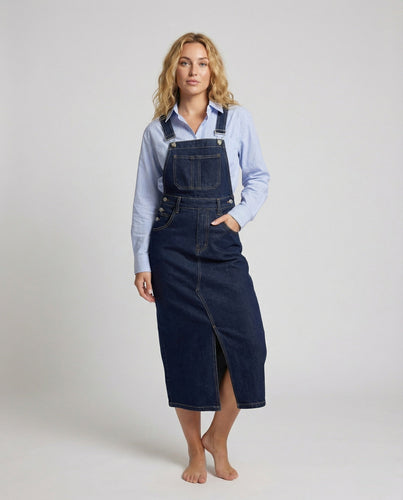 Damen Klassische Latz Denim Jeans-Latzrock