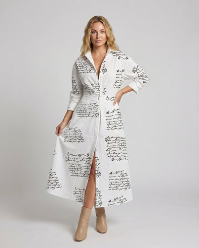 Damen Langes Taillierte MischgewShopnorye Hemdkleid