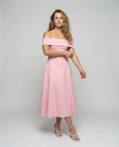 Damen Taillierte Tellerrock MischgewShopnorye Midi-Kleid