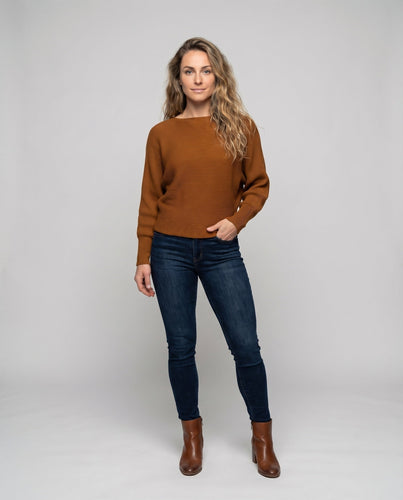 Damen Schlichte Fledermausärmel Feinstrick Feinstrickpullover