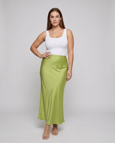 Damen Elegante Bias-Schnitt Satin Satin-Bias-Maxirock