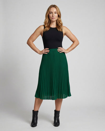 Damen Elegante Schwingende Glockenform Plissee Midirock