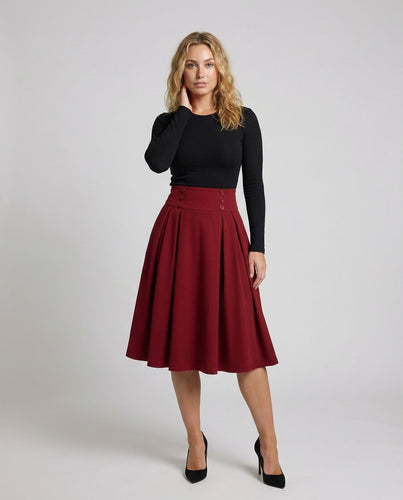 Damen Retro Doppelknopf-Leiste MischgewShopnorye Swingrock