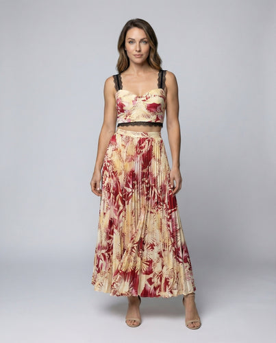 Damen Romantische Herzförmiges Bustier Plissee Plissee-Ensemble