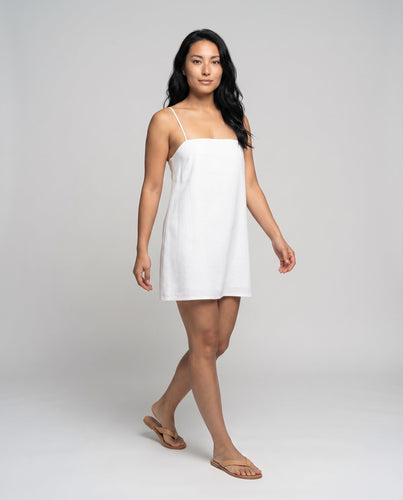 Damen Schlichte Minimalistisches Hängerchen MischgewShopnorye Minikleid