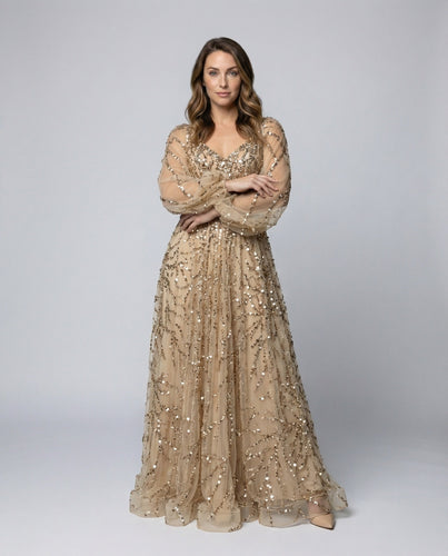Damen Couture-Ballrobe Tüll-Korsett Stufenvolant