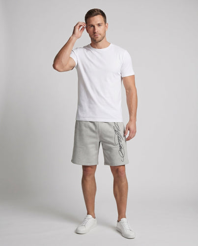 Herren Sweatshorts Baggy-Schnitt Kängurutasche Schriftzug