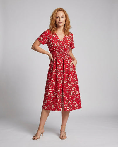Damen Midikleid Kimonoärmel Smokbund Oberschenkelschlitz