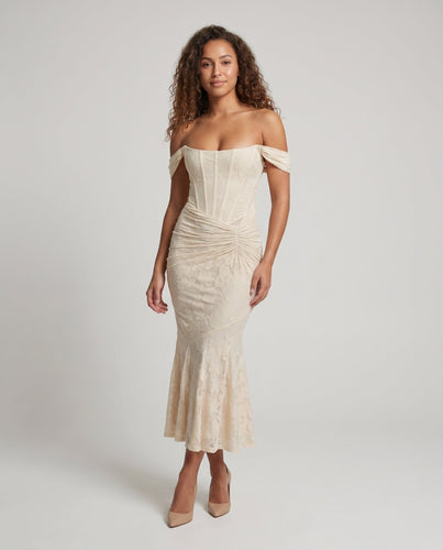 Damen Elegantes Maxikleid mit raffiniertem Spitzenfutter
