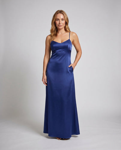 Damen figurbetontes Abendkleid mit Spaghettiträgern und elegantem Drapé