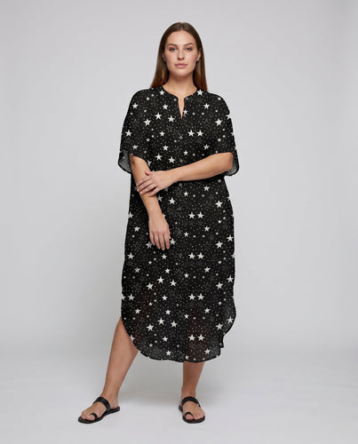 Damen luftiger Kaftan mit exotischem Tierdesign