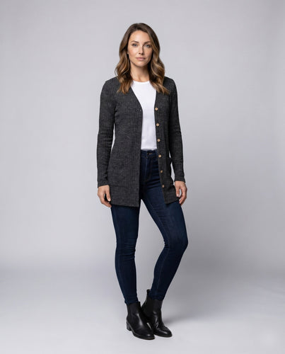 Damen Strickcardigan mit praktischen Taschen und Knopfdetails