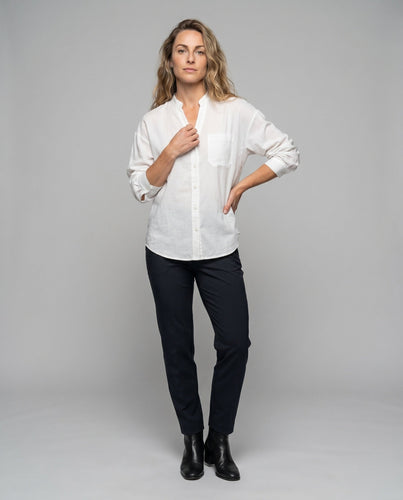 Damen lässige Leinenbluse mit zeitlosem Design und sanfter Textur