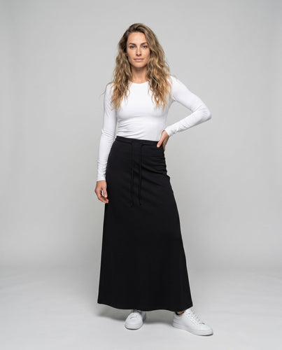 Damen Freizeit Maxi-Rock mit elastischem Taillenbund und weichem Stoff