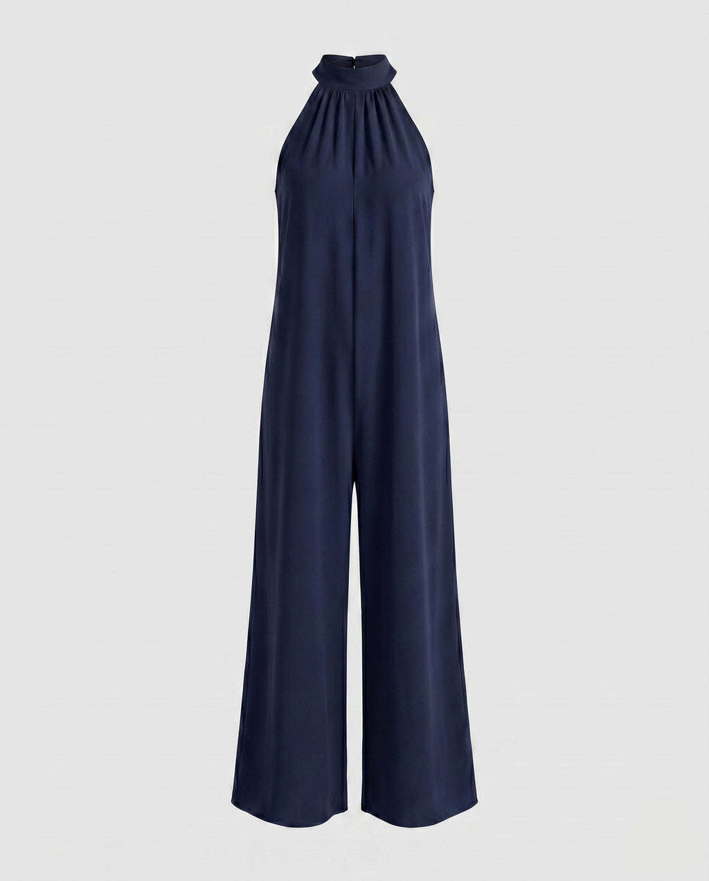 Damen Jumpsuit mit hohem Kragen und weitem Bein