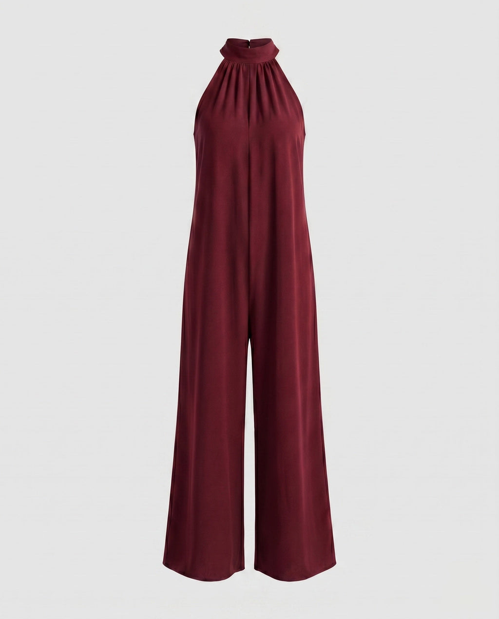 Damen Jumpsuit mit hohem Kragen und weitem Bein