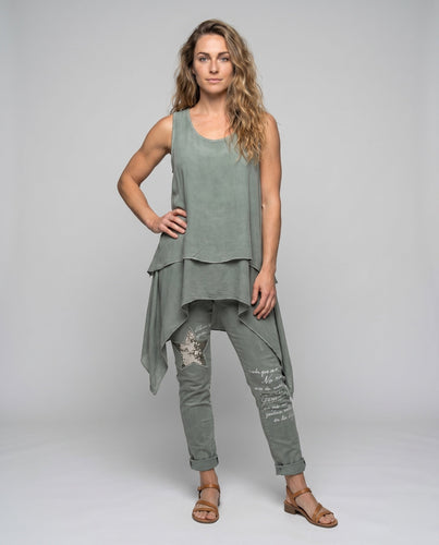 Damen asymmetrisches Oberteil mit fließendem Schnitt und lässigem Design