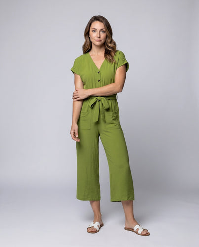 Damen Jumpsuit mit tailliertem Design und Taschen