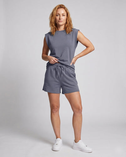 Damen Bequemes Sport-Set mit ärmellosem Oberteil und Shorts