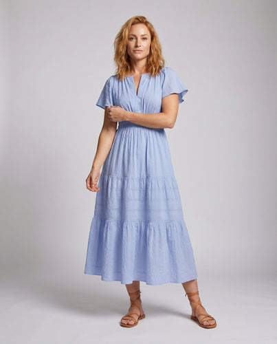 Damen Maxikleid mit fließendem Schnitt und Taschen