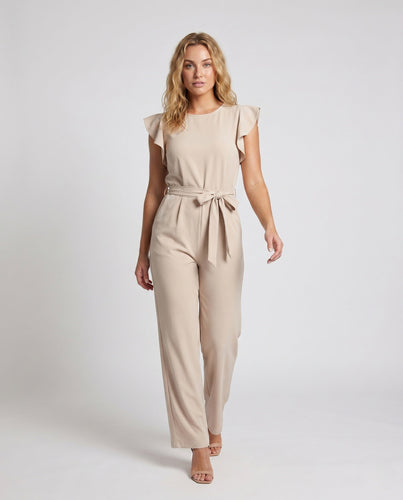Damen Overall mit elegantem Bindegürtel und fließendem Schnitt